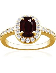 18K Yellow Gold Cushion Cut Ruby Ring With Sidestones (GIA Certificate)