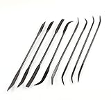 uxcell ニードルヤスリ　ヤスリセット　丸い　三角形ヘッド　8本入　グレー　ダブルヘッド