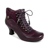 Hush Puppies Vivianna Womens Leather Ankle Boots Ladies kitten Heel - Purple