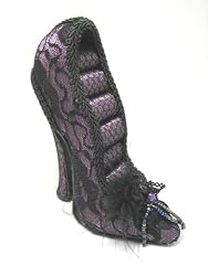 Victorian Lace Shoe Ring Holder - Purple