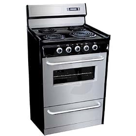 Summit Professional Series TEM630BKWY 24 Freestanding Electric Range with Manual Clean,... by Clocks