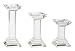 Set of 3 Clear Crystal Pillar Style Candle Holders