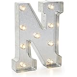 Darice Silver Metal Marquee Letter 9.875"-N
