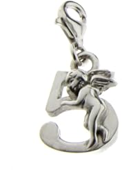 Phil Lander - Silver Number 5 Charm Angel - Sterling Silver - 3.2 Gr - 13.5mm