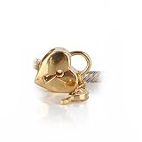 Bling Jewelry Gold Lock Key 925 Sterling Silver Heart Bead Troll Biagi Pandora Compatible