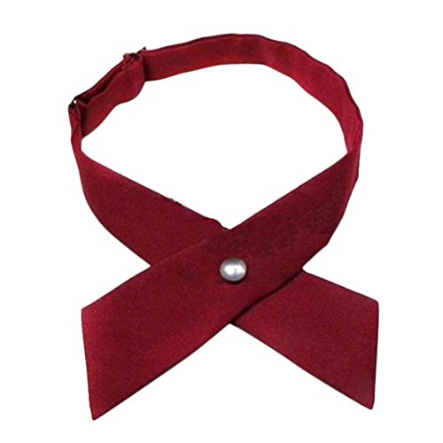 Weixinbuy Men's Adjustable Solid Color Uniform Cross Ties
