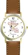 Habit 5 - Seek First to Understand (English Text) - DELUXE TWO-TONE WATCH from THE 7 HABITS - WATCH COLLECTION BY WATCHBUDDY&reg; - Arabic Numbers - Brown Leather Strap-Size-Large ( Men's Size or Jumbo Women's Size )