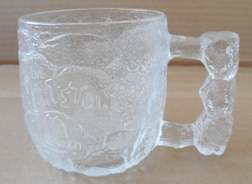Collectible Flintstones Movie Glass Mug Cup - From McDonalds - 3 1/4 inches tall x 3 inches in diameter