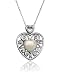 Sterling Silver Mother of Pearl Heart Pendant, 18