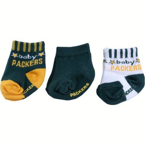 Green Bay Packers 3-Pack Baby Packers Infant Bootie Socks