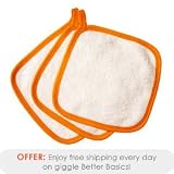 giggle Better Basics Washcloths, Organic Cotton - Set of 3
