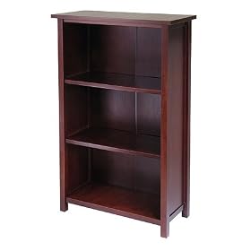 Antique Walnut Bookcase with Three Shelves by SmartBargains