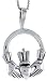 Sterling Silver Oxidized Celtic Claddagh Pendant, 15/16 (24mm) tall
