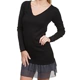 Volcom Not-So-Perfectly Black Combo Juniors Long Sleeve Sweater Dress