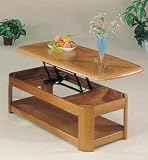 Oak Veneer Finish Coffee Table With Lift Up Top By Coaster Furniture