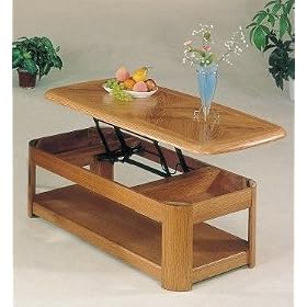 Oak Veneer Finish Coffee Table With Lift Up Top By Coaster Furniture