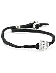 Ettika 3-piece Crystal Rondelle Deerskin Bracelet