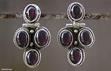 Garnet earrings, 'Red Hot Quartet'