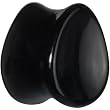 5/8" Concave Pear Obsidian Stone Plug