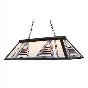 Tiffany Game Room Lighting 4-Light Chandelier in Dark Mahogany Wood