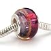 Murano Style Glass Lampwork Bead Fits Pandora Purple with Copper 14mm (1)