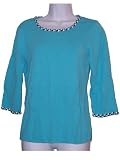 Susan Graver 3/4 Sleeve Sweater with Braided Trim