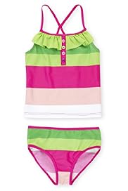 Square Neck Striped Tankini