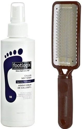 Footlogix Callus Softener 18 with Brown Microplane Colossal Pedicure Rasp