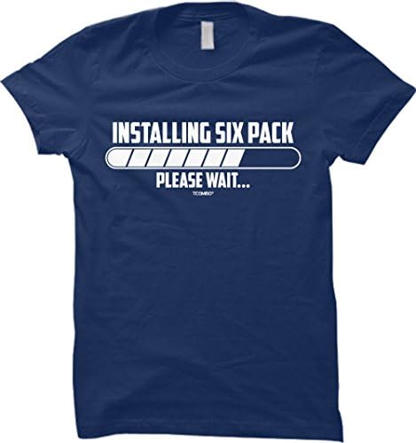 Installing Six Pack - Please Wait - Gym WOMENS T-shirt (Small, NAVY BLUE)