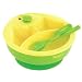 FOR BABIES - 3 Compartment Food Warmer Baby plate Set - Easy & Safe (Yellow/Green)