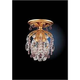 Schonbek 1250-26AM French Gold Amber Rondelle Crystal Single Light Down Lighting Colored...