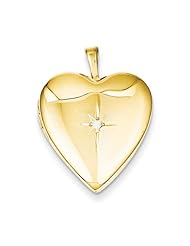 Gold Plated Sterling Silver & Diamond 20mm Heart Locket