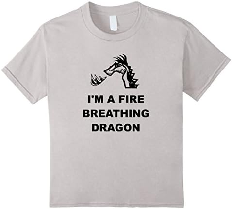 Kids I'm a Fire Breathing Dragon | Funny Dragon T Shirt 10 Silver