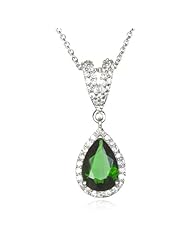 Emerald Pear Drop Pendant-18"
