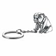Alfred Dunhill Streling Silver Bulldog Key Ring