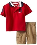 Tommy Hilfiger Baby-Boys Infant Matt Short Sleeve Polo With Poplin Cargo