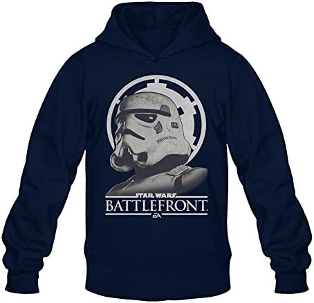 HICOU Custom Star Wars Battlefront Stormtooper Empire Insignia Hoodie for Men 100% Cotton Royal Blue L