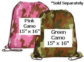 Green Camo Military Hunting Outdoor Drawstring Backpack GREEN Stock (1 Piece) 15" x 16" *NEW*