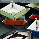 Genuine Leather Snap Valet Tray for Cufflinks Jewelry Change & More