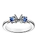 18k White Gold Prong-Set Engagement Ring Setting with Sapphire Sidestones