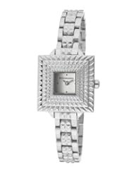 BCBGMAXAZRIA Womens BG8297 Vintage Square Retro Silver Analog Bracelet Watch