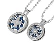 Stainless Steel Couples Spinning Snowflake Medallion Pendant Necklace 16"/20"-24"