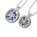 Stainless Steel Couples Spinning Snowflake Medallion Pendant Necklace 16"/20"-24"