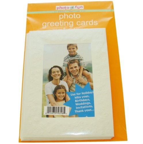 6pk Photo Insert Greeting Cards Embossed Custom 4 x 6