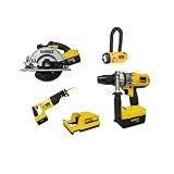 41UQaIhnnZL. SL160  DEWALT DCX5401 28 Volt Lithium Ion Cordless Hammerdrill/Circ/Recip/Floodlight Combo Kit with NANO Technology