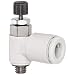 SMC AS Air Flow Control Valve, PBT & Nickel Plated Brass, Elbow, Low Speed, Metric Thread Male X Push-to-Connect Fitting