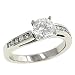 Round Channel Diamond Engagement Ring .25cttw (CZ ctr)