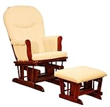 IMAGE OF 2pc Glider Rocker and Ottoman Set in Cherry Finish
