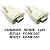 Cordon S�rie RS232 Femelle / Femelle - Prises DB9 -1.5 M