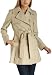 Via Spiga Women's Double Breasted Belted Spring Trench Coat With Pleated Back,Sand,Large